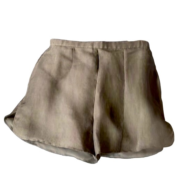 Armani Gray Silk Bias Cut Shorts - Picture 1 of 6